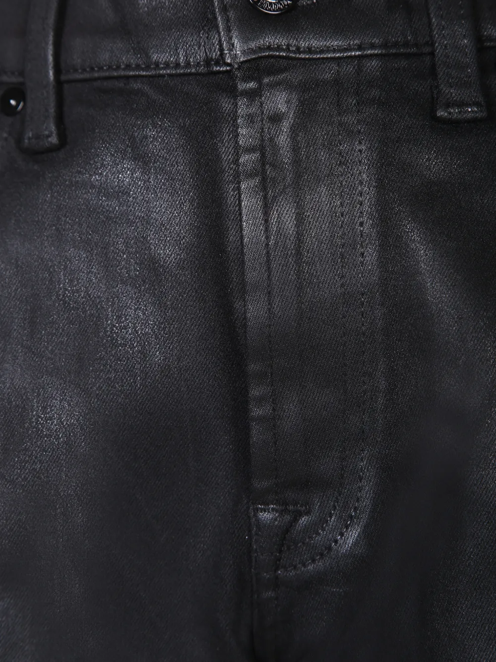 7 For All Mankind coated wide-leg jeans Zwart