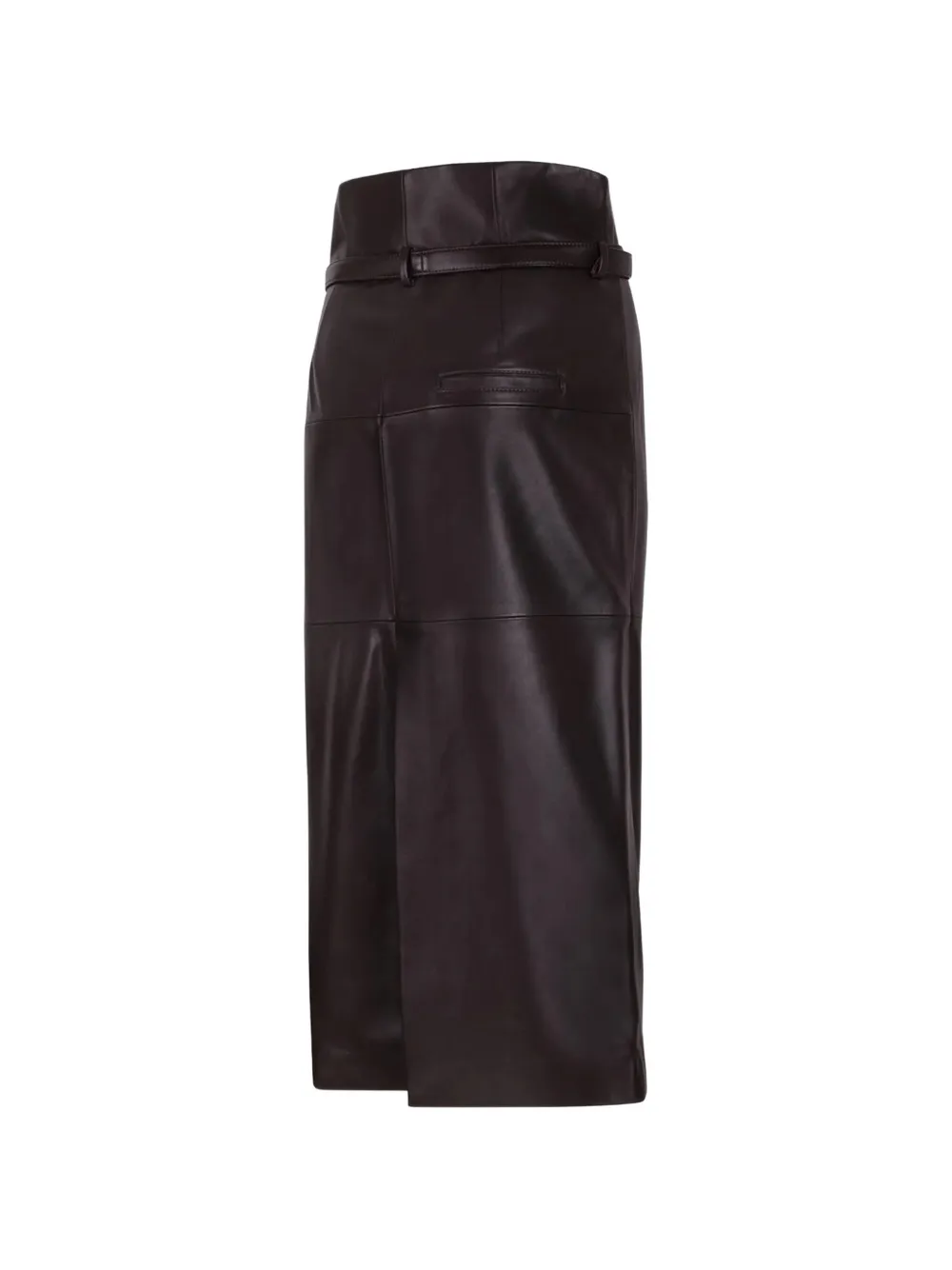 AMI Paris belted leather midi skirt Bruin