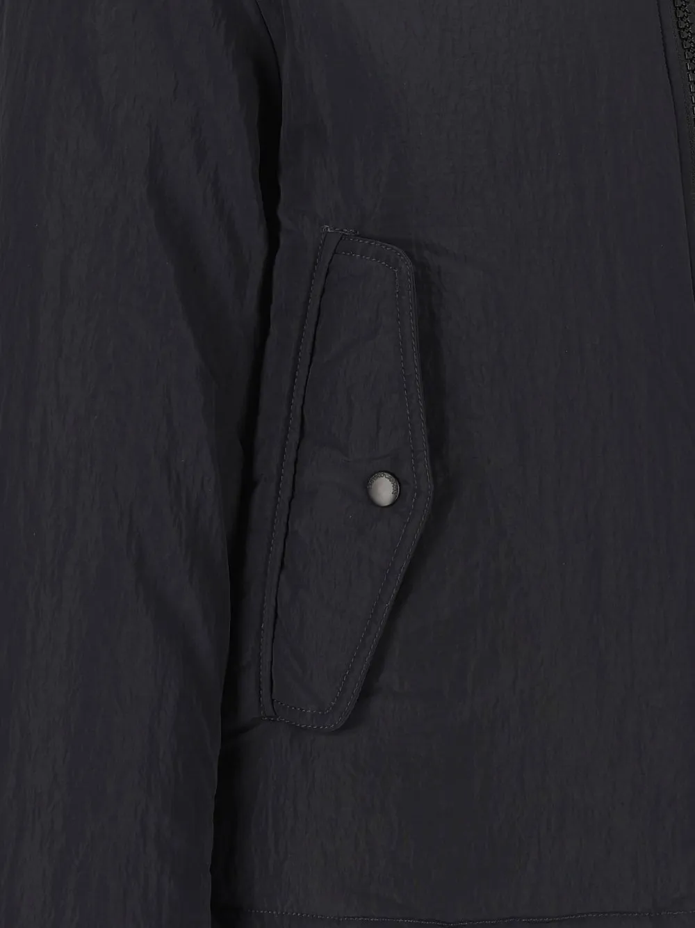 Emporio Armani Gewatteerd jack met logopatch Blauw