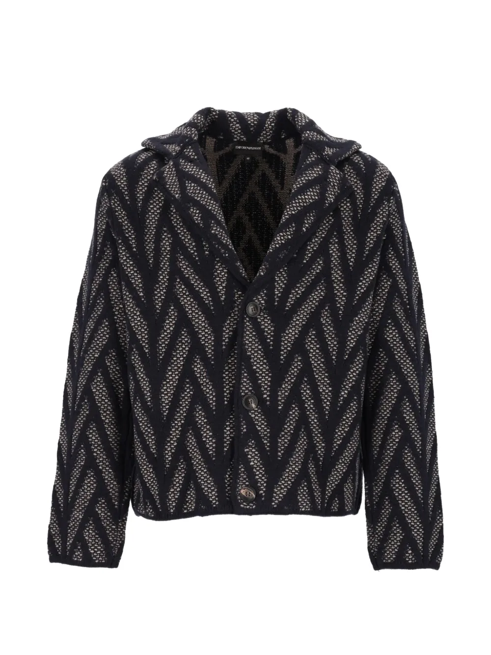 Emporio Armani Signature Capsule Collection virgin wool jacquard-knit blouson - Blu