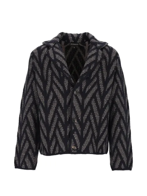 Emporio Armani Signature Capsule Collection virgin wool jacquard-knit blouson