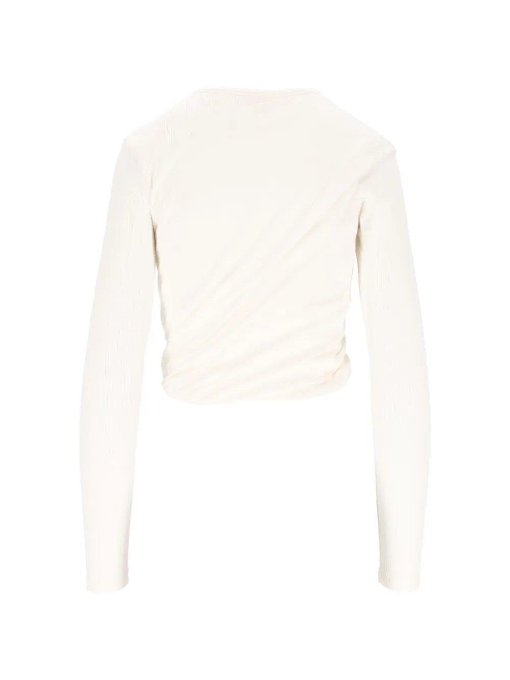 Diesel rucked-up long-sleeve T-shirt in double-layer jersey Wit