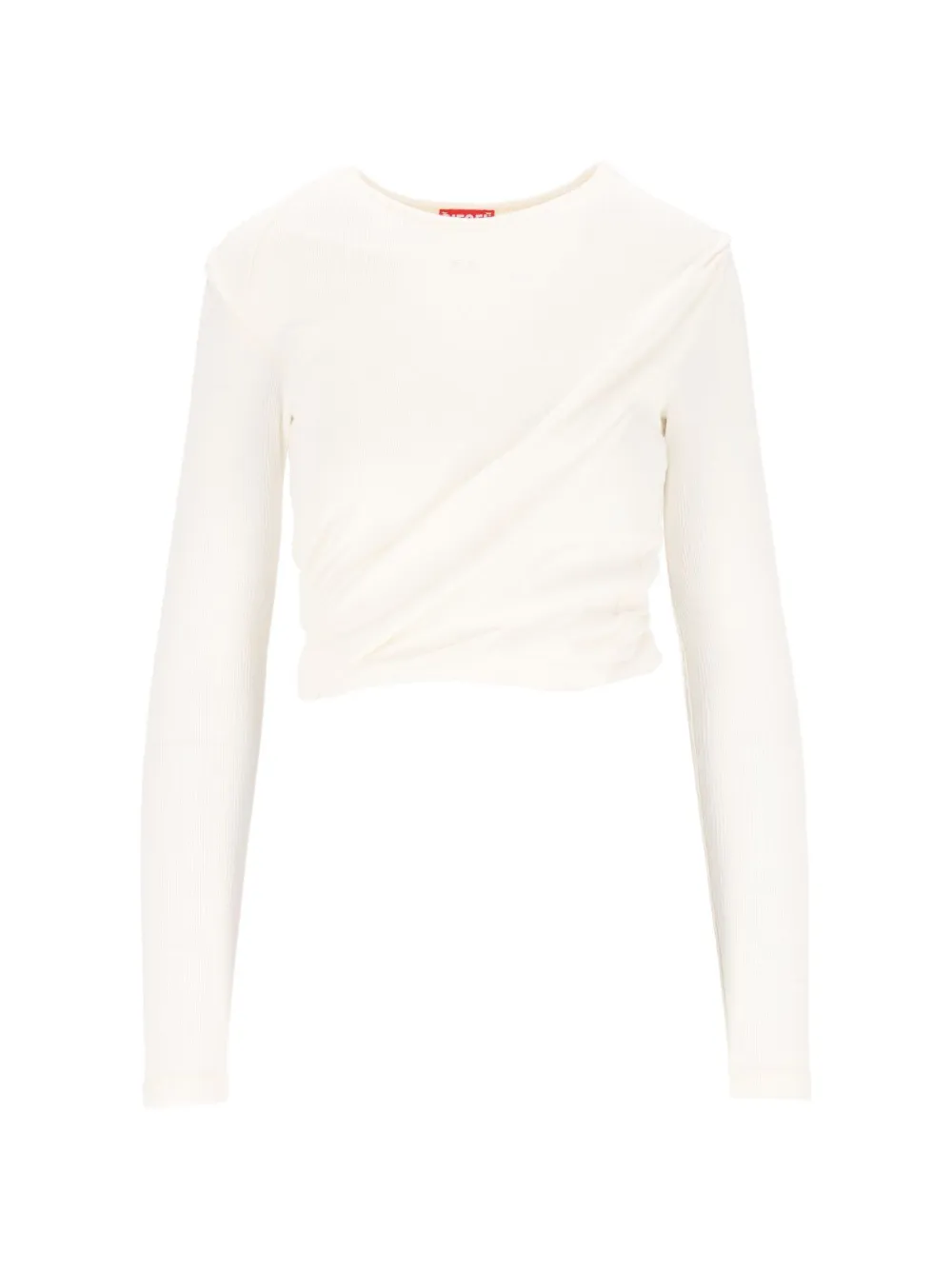 Diesel rucked-up long-sleeve T-shirt in double-layer jersey - Bianco