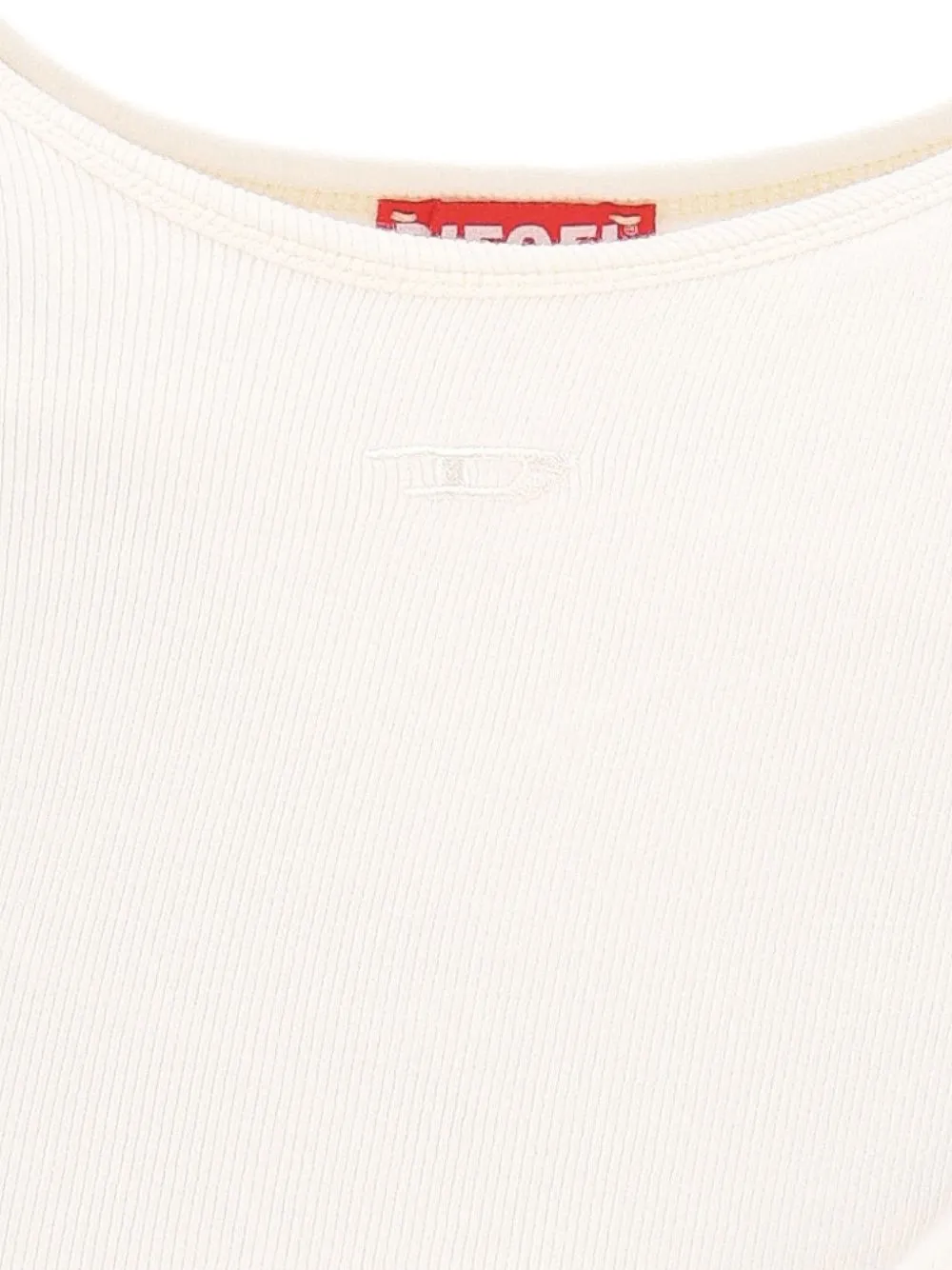 Diesel rucked-up long-sleeve T-shirt in double-layer jersey Wit