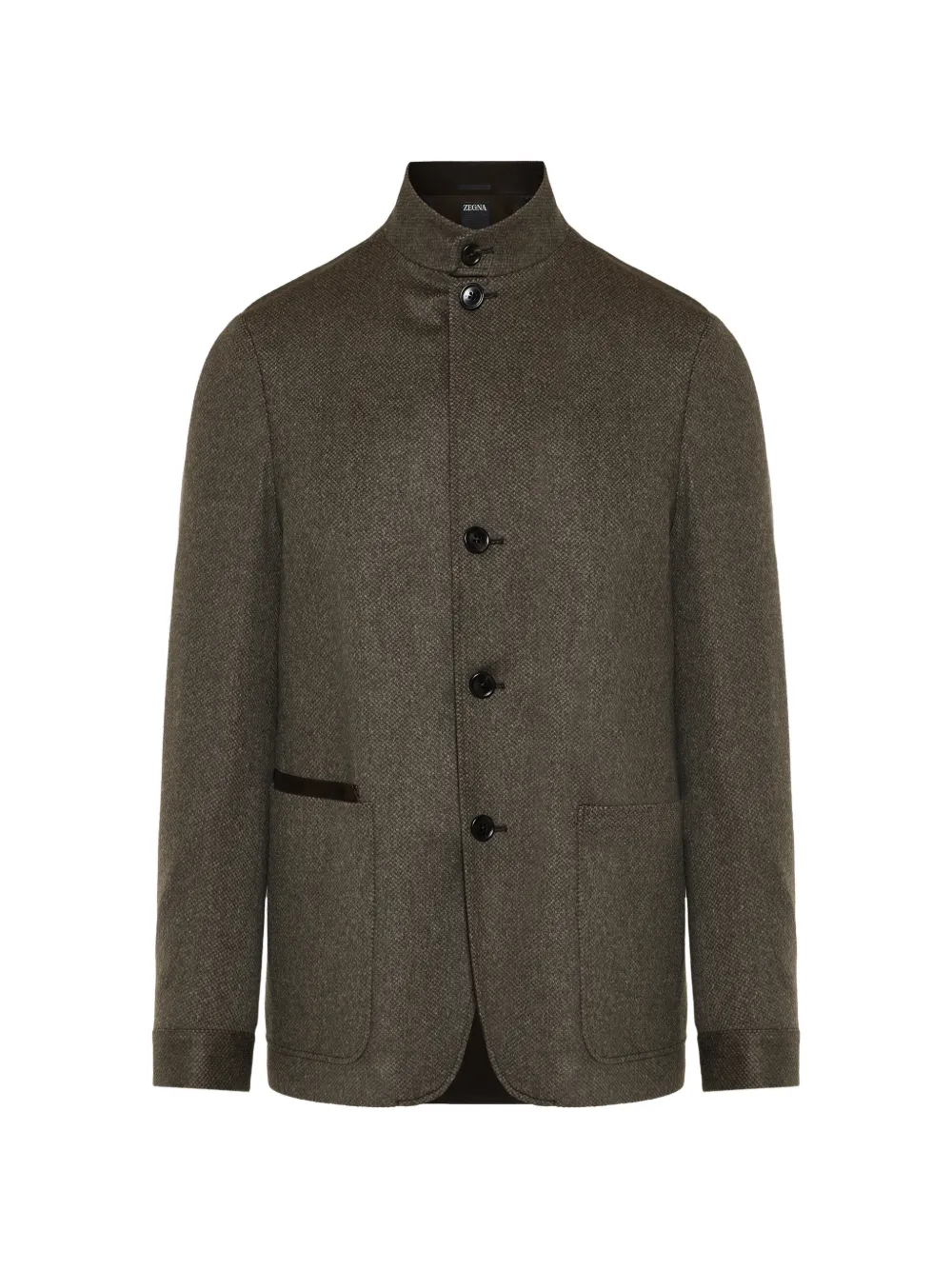 Zegna cashmere mandarin-collar jacket - Verde