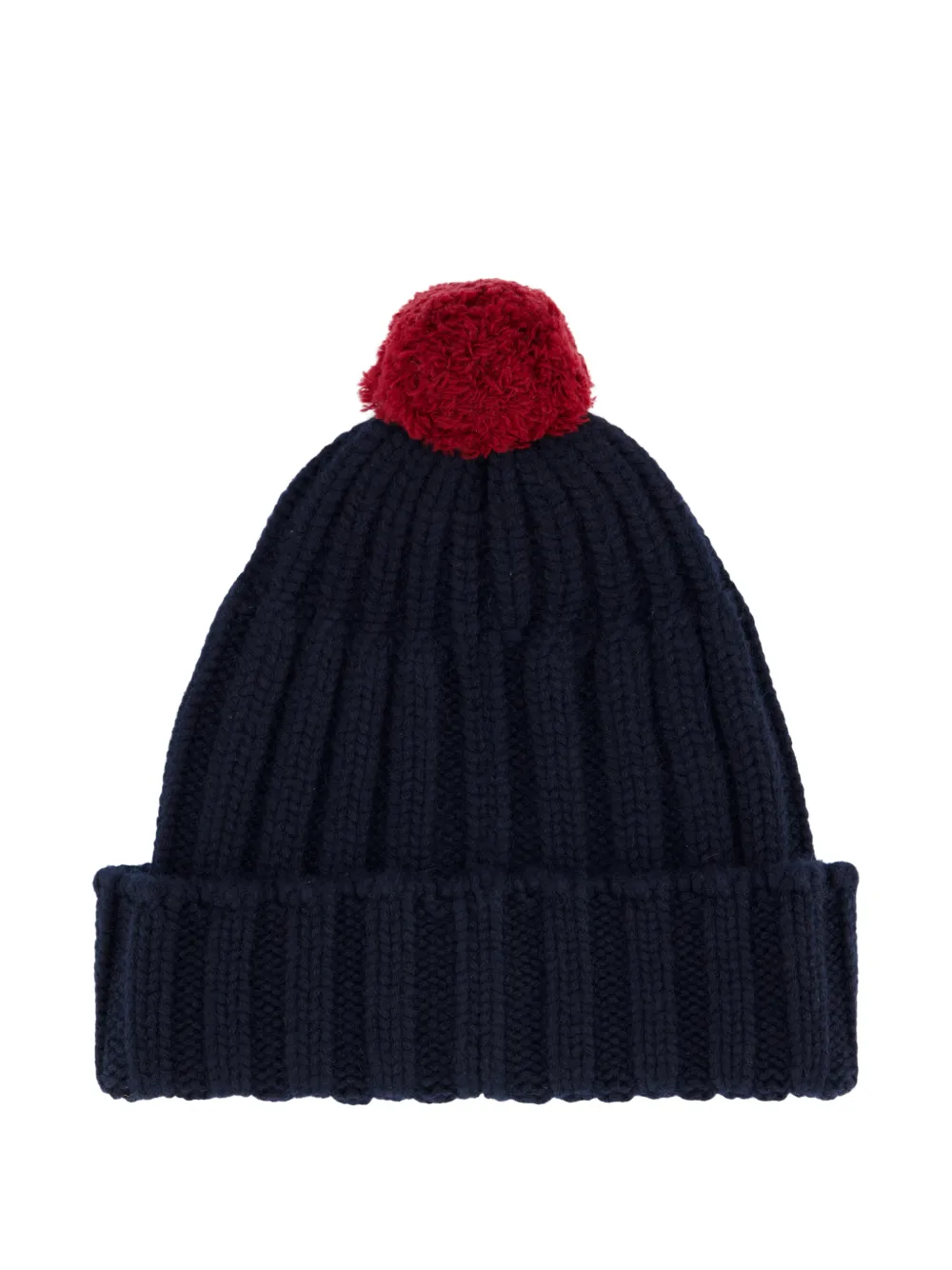 Miu Geribbelde muts met pompon Blauw