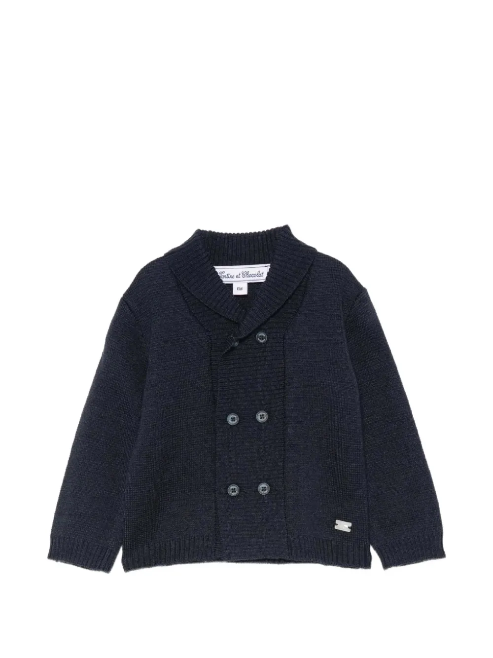 Tartine Et Chocolat double-breasted shawl-collar cardigan - Blu