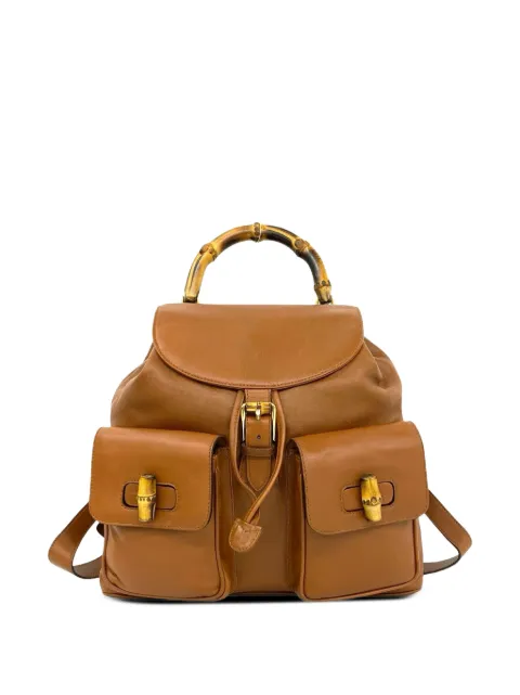 Gucci Pre-Owned 20th Century Large Calfskin Bamboo Drawstring backpack