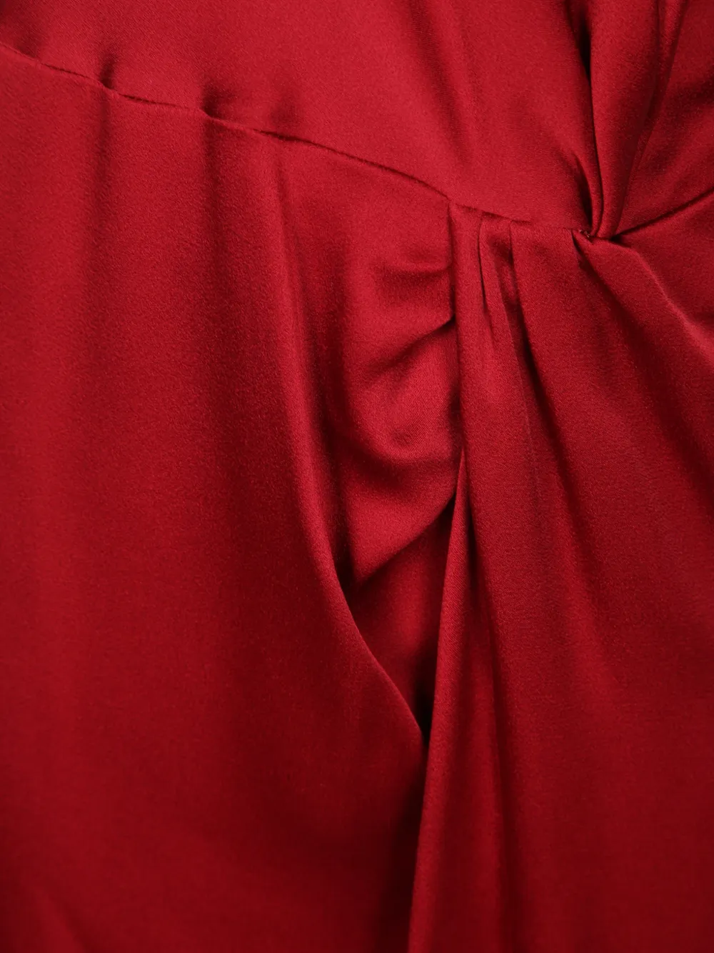 Federica Tosi gathered front-slit maxi dress Rood