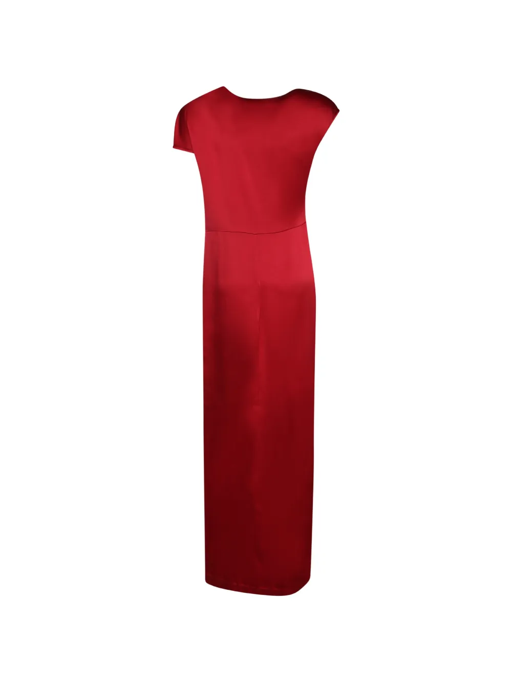 Federica Tosi gathered front-slit maxi dress Rood
