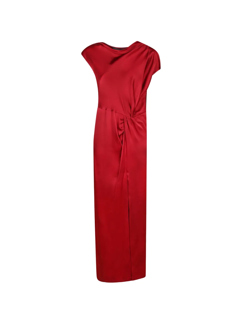 Federica Tosi gathered front-slit maxi dress Rood