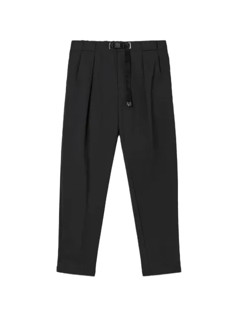 White Sand buckle-fastening pleated trousers