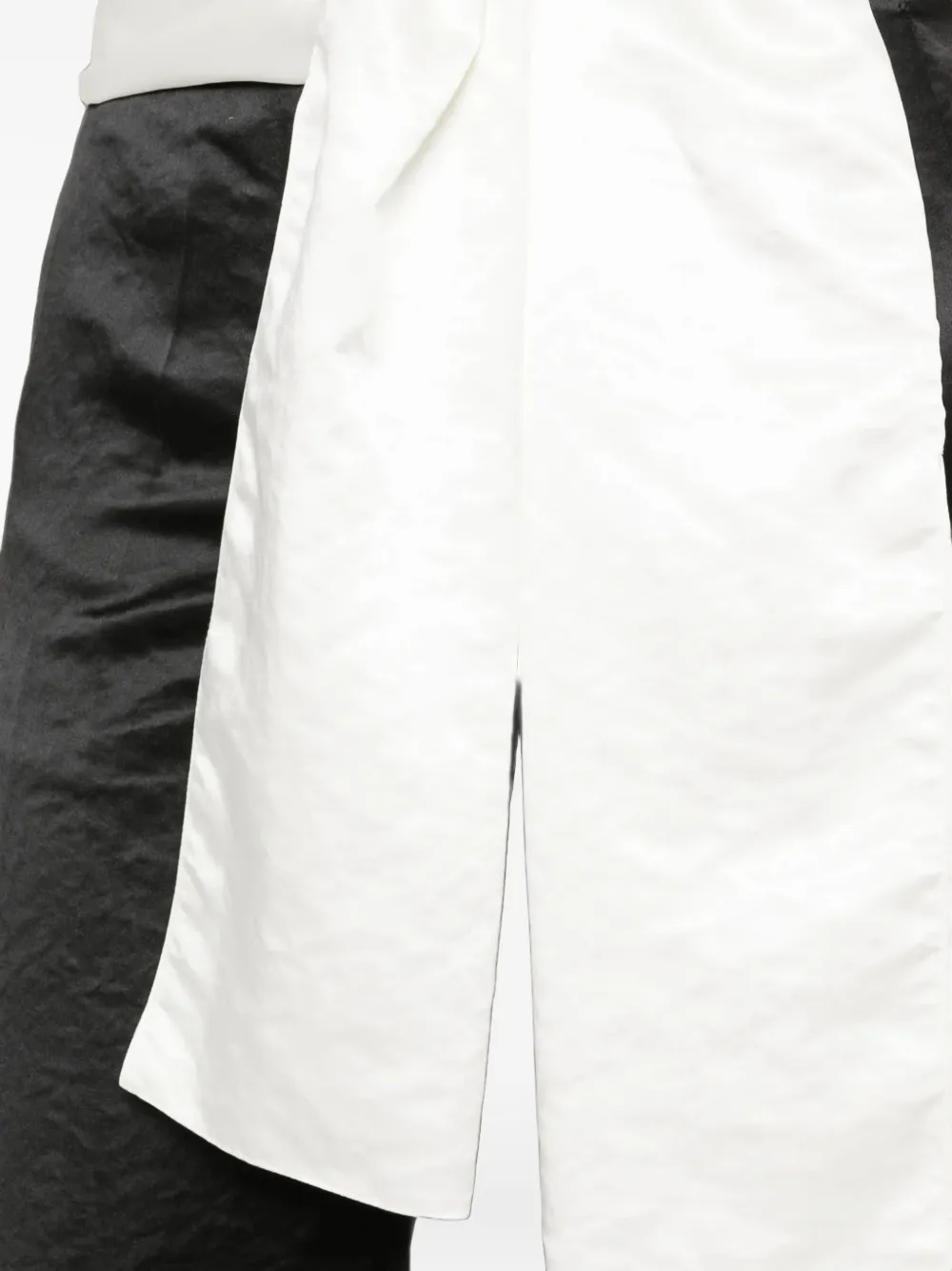 Forte Broek met contrasterende tailleband en gehamerd effect Zwart
