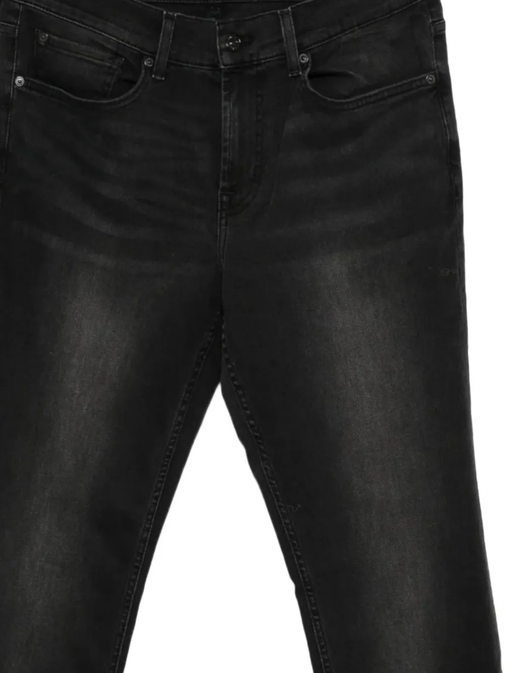 7 For All Mankind Slimmy jeans met vervaagd effect Zwart