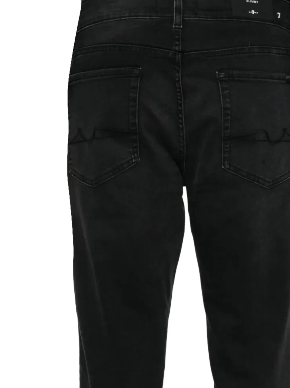 7 For All Mankind Slimmy jeans met vervaagd effect Zwart