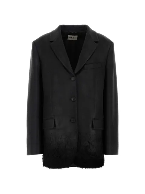 Miu Miu shearling-trim wool-blend blazer