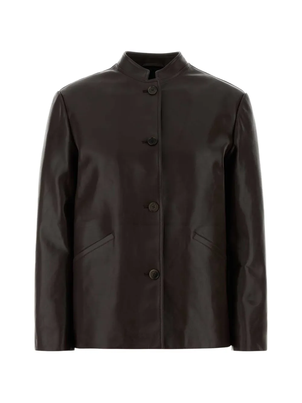 Jil Sander leather jacket - Marrone