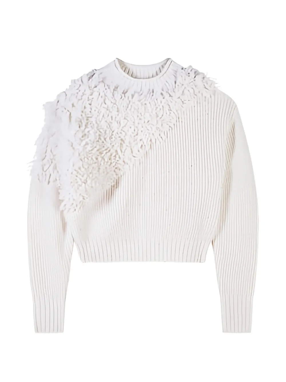 Patrizia Pepe fringed ribbed-knit sweater