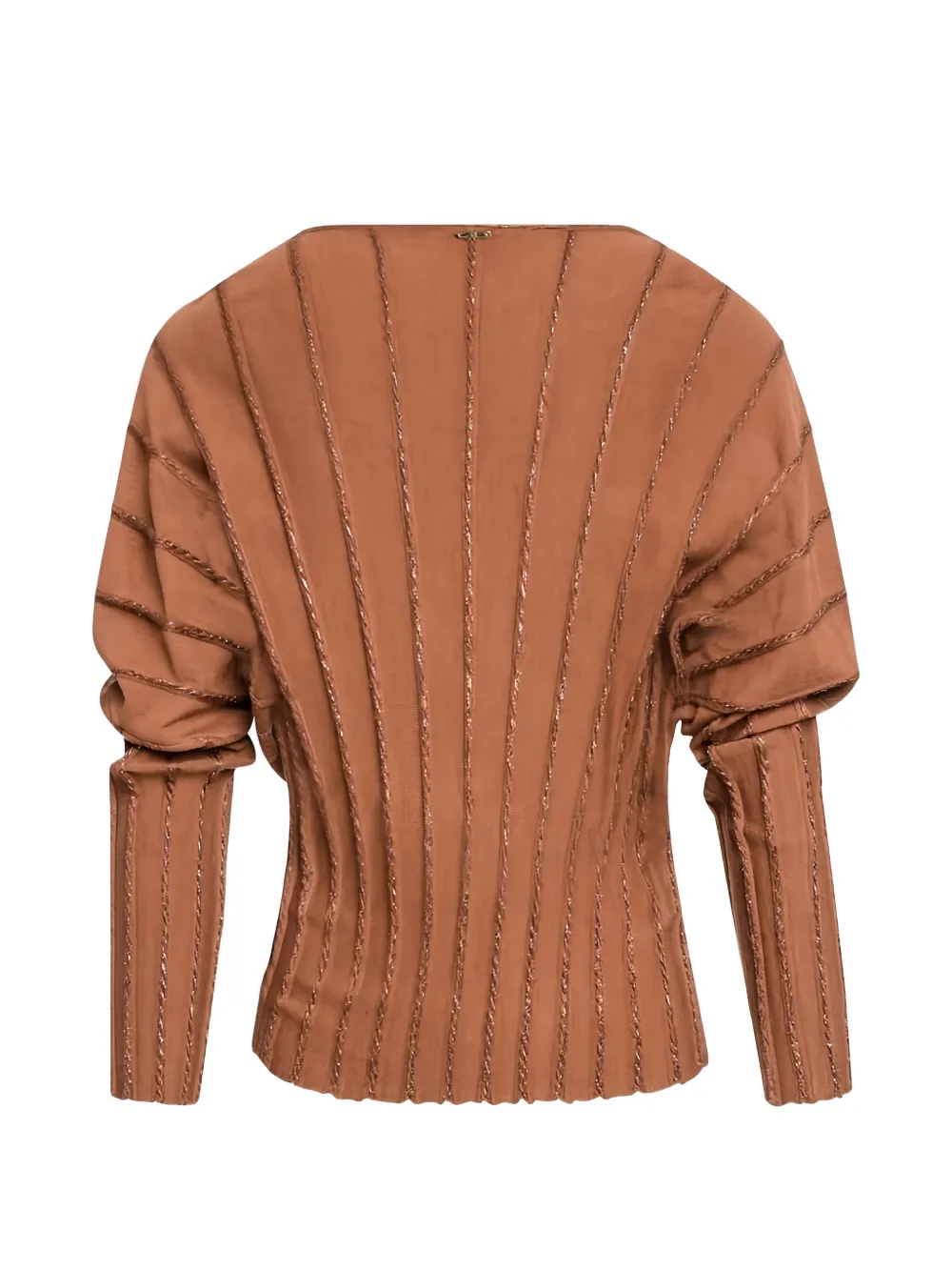 FRACOMINA ribbed-knit metallic-thread sweater Bruin