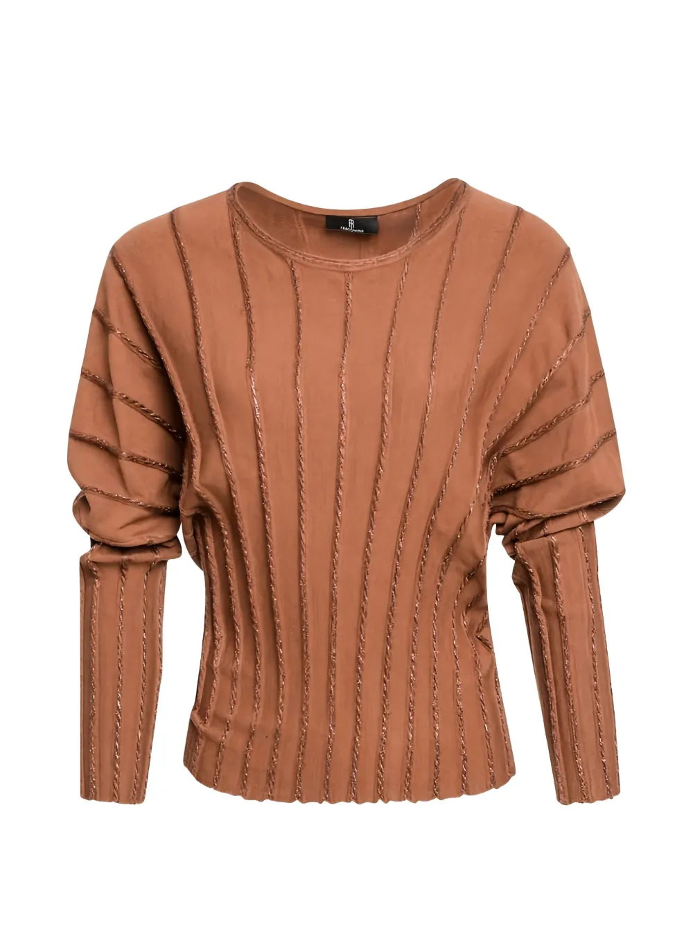 FRACOMINA ribbed-knit metallic-thread sweater - Marrone
