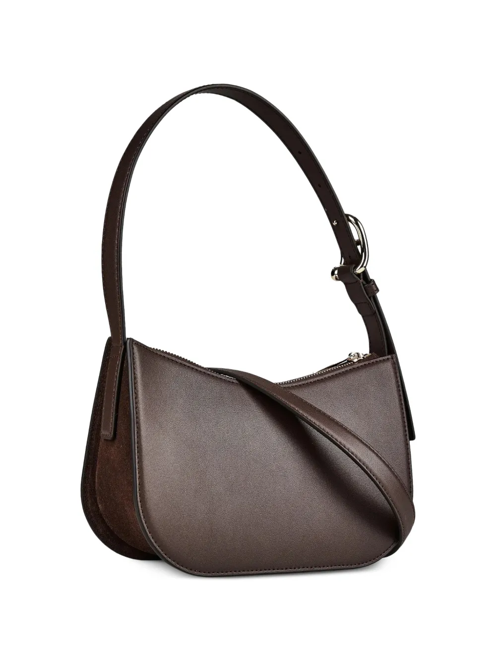 Furla Schoudertas met suède vlakken Bruin