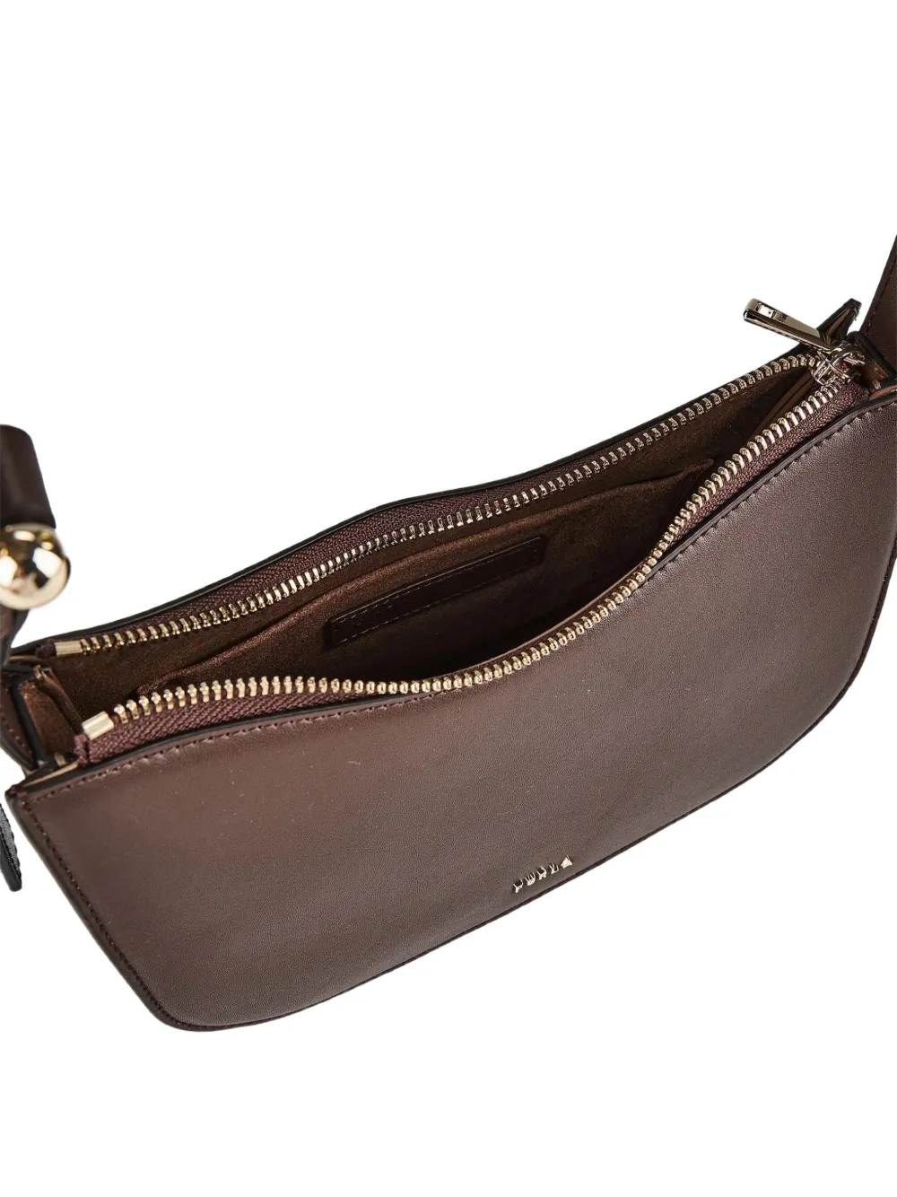 Furla Schoudertas met suède vlakken Bruin