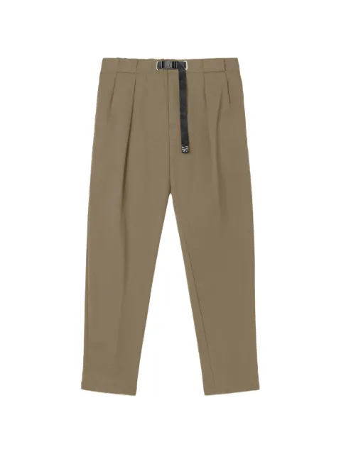 White Sand buckle-fastening pleated trousers