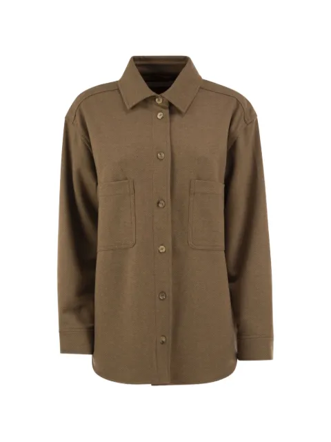 Max Mara herringbone-weave patch-pocket shirt jacket