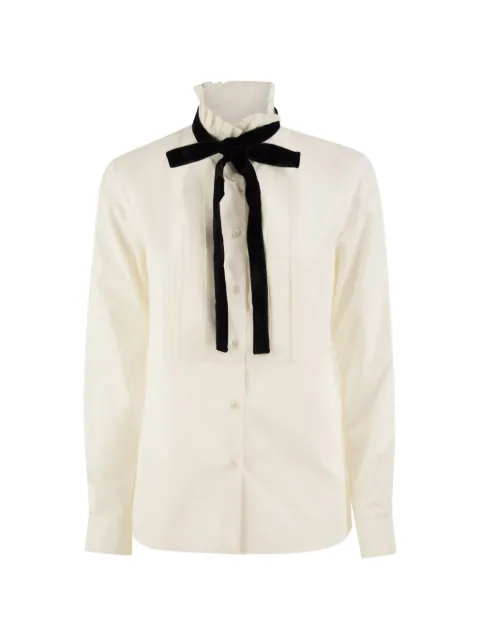 Weekend Max Mara ruffled pleated-bib shirt