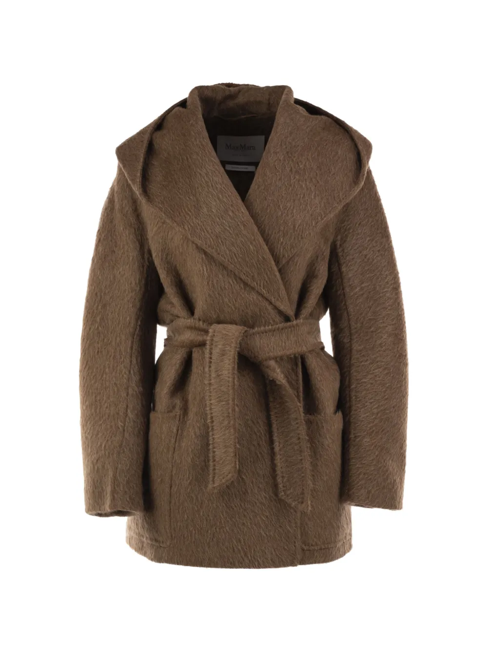Max Mara hooded wrap coat - Marron