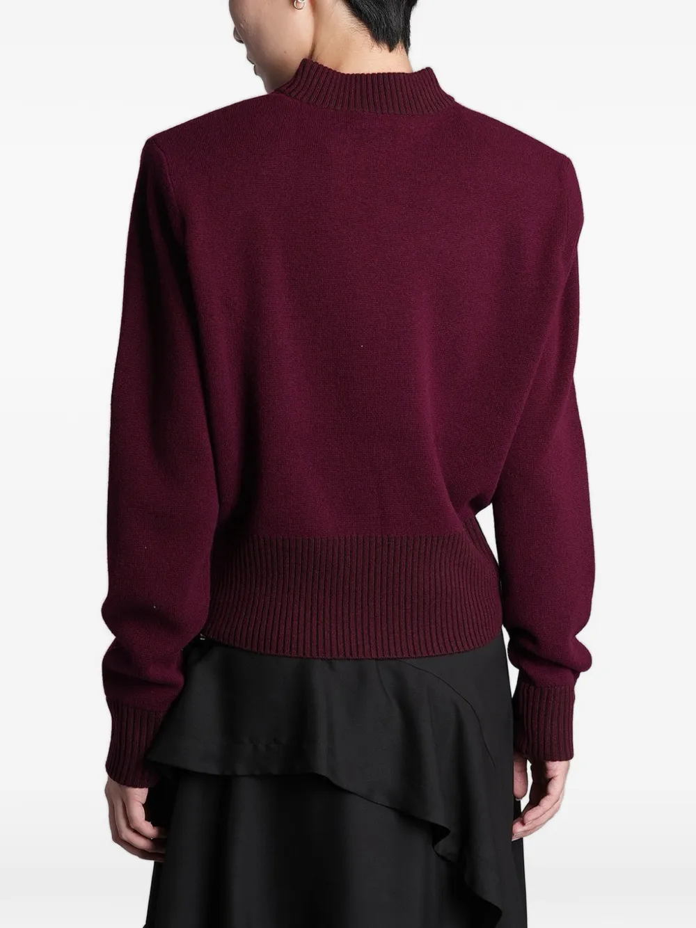 IRO Lovelie trui met geribbelde afwerking en schoudervulling Rood