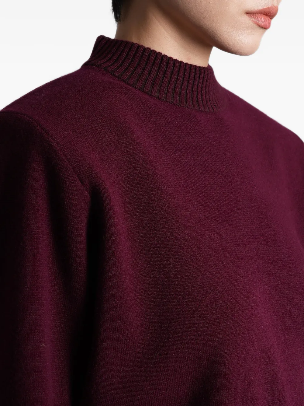 IRO Lovelie trui met geribbelde afwerking en schoudervulling Rood