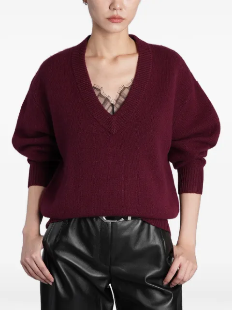 IRO Willoy V-neck ribbed-trim sweater