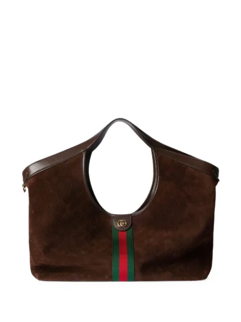Gucci stor Double G tote i kalveruskind med Web-stribe