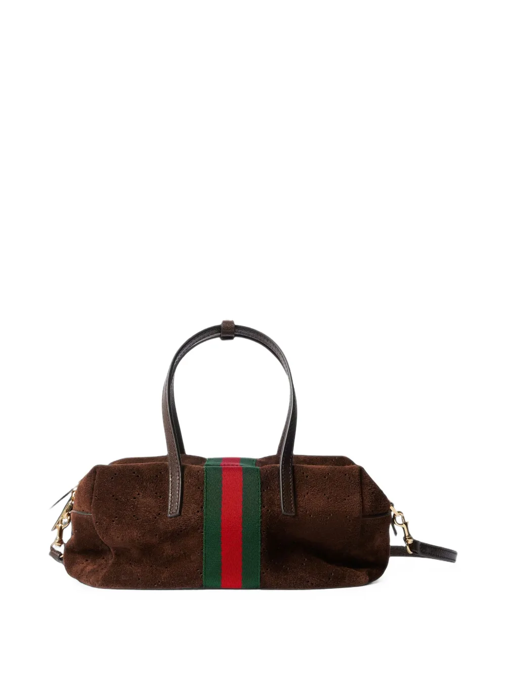 Gucci small Boston web suede tote bag Bruin