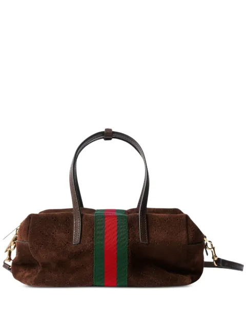 Gucci small Boston web suede tote bag
