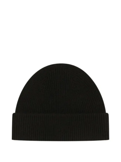 Zegna ribbed-knit striped-trim beanie hat