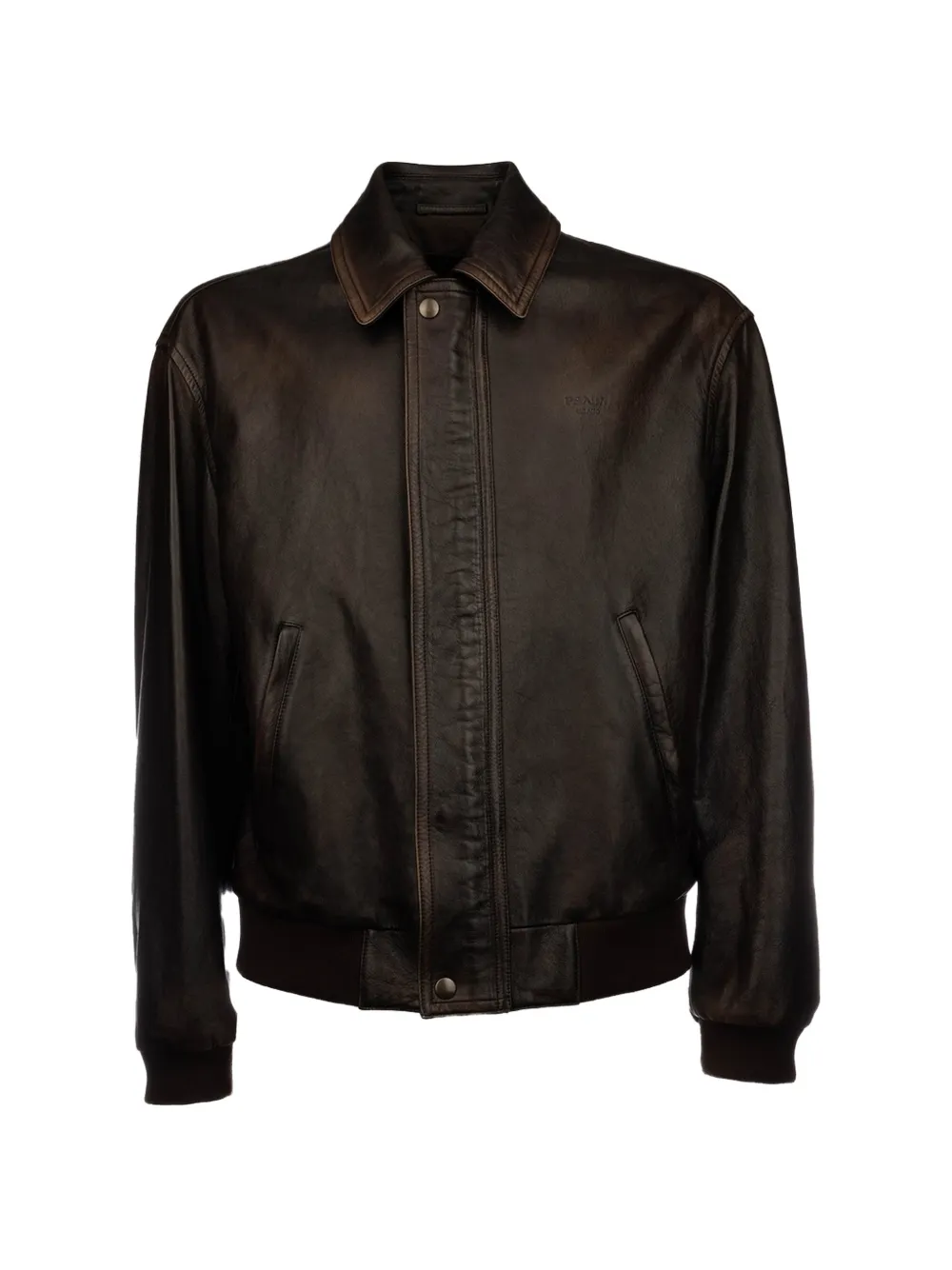 Prada nappa leather bomber jacket - Marrone
