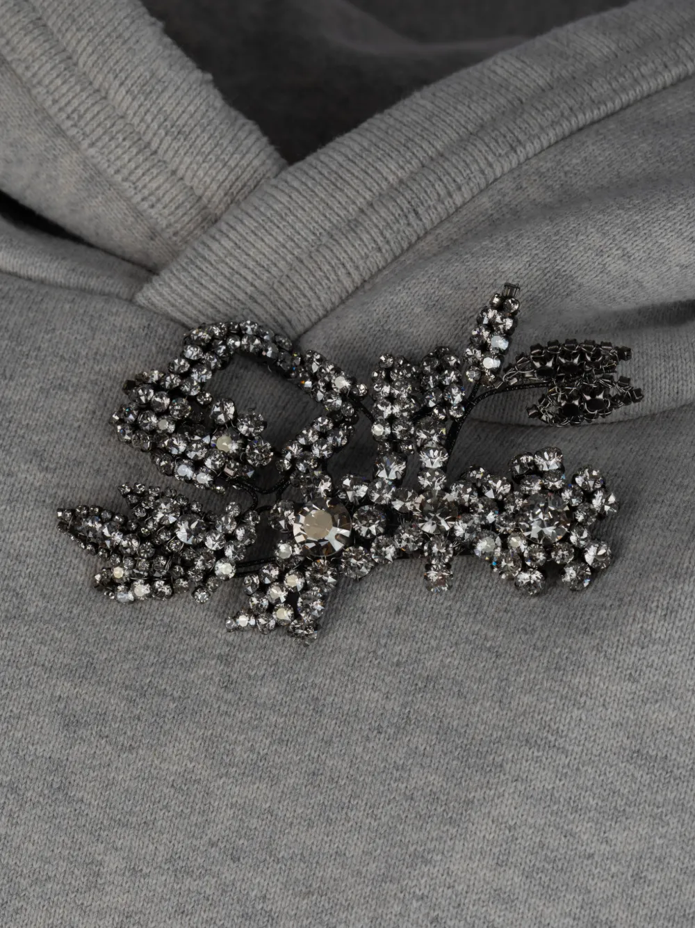 Prada Hoodie verfraaid met kristallen Grijs