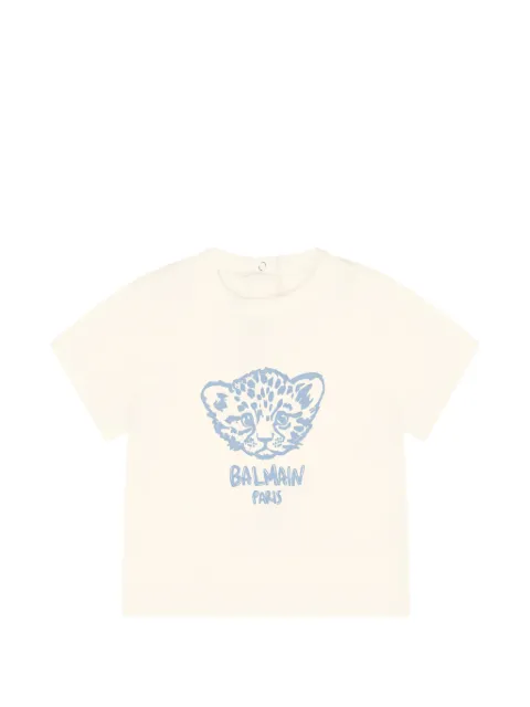 Balmain Kids leopard-print T-shirt