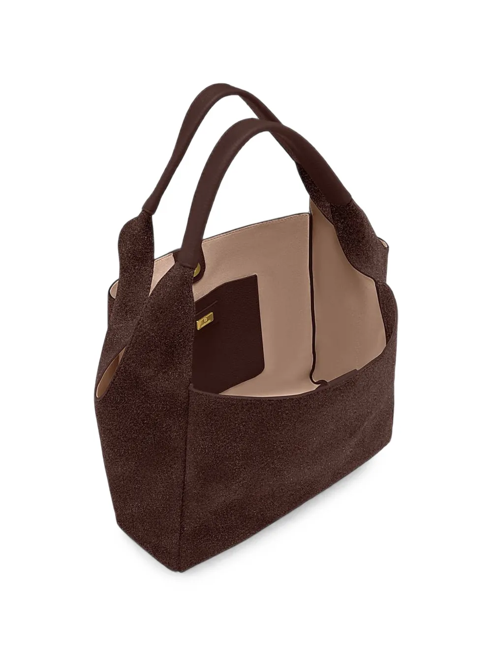 AIGNER Medium Zaira suède schoudertas Bruin