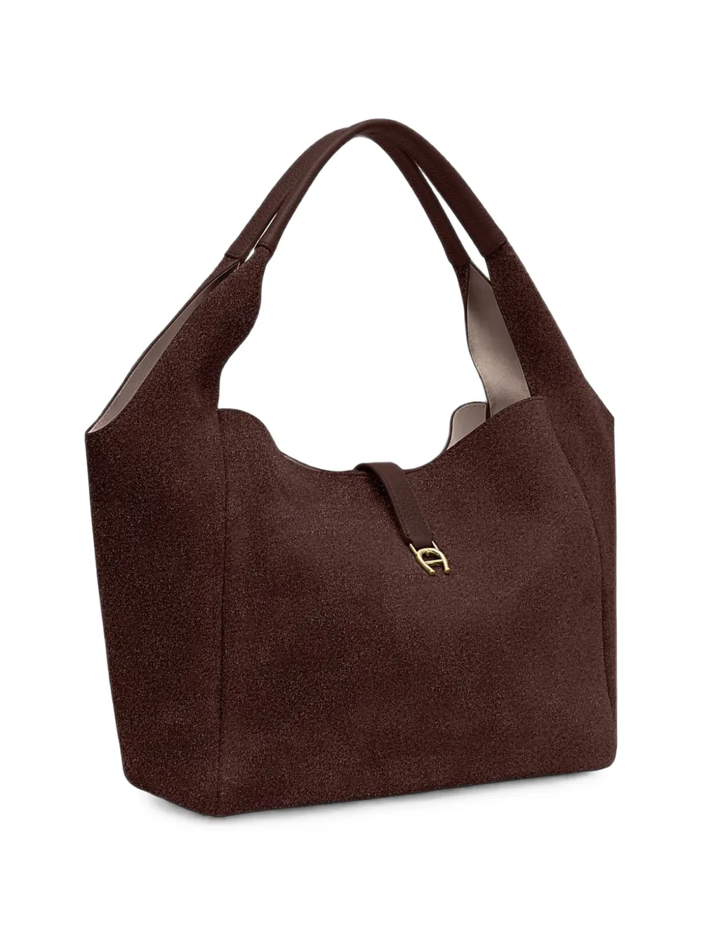 AIGNER Medium Zaira suède schoudertas Bruin