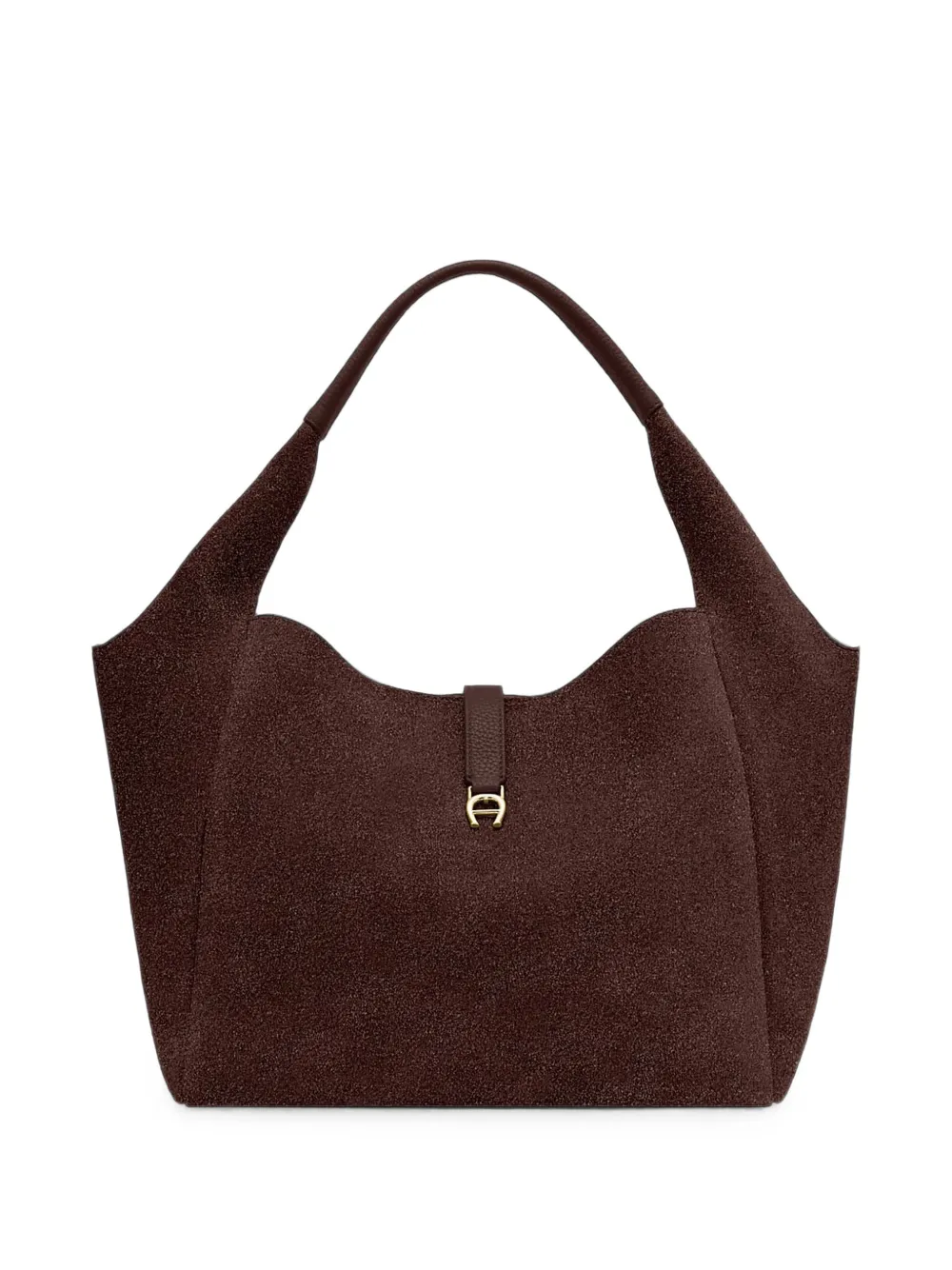 AIGNER Mittelgroße Zaira Schultertasche aus Wildleder - Braun