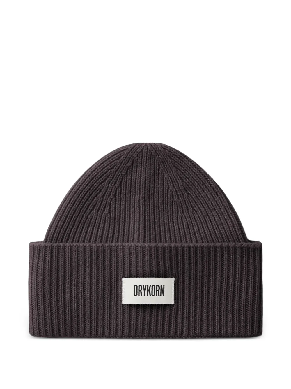 Drykorn Moah ribbed-knit logo-patch beanie hat - Marrone