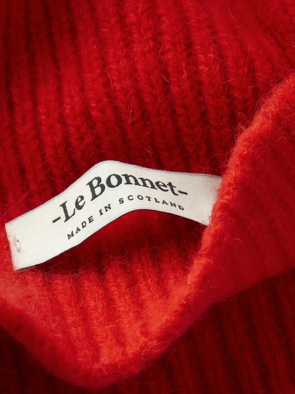 Le Bonnet Ribgebreide muts Rood