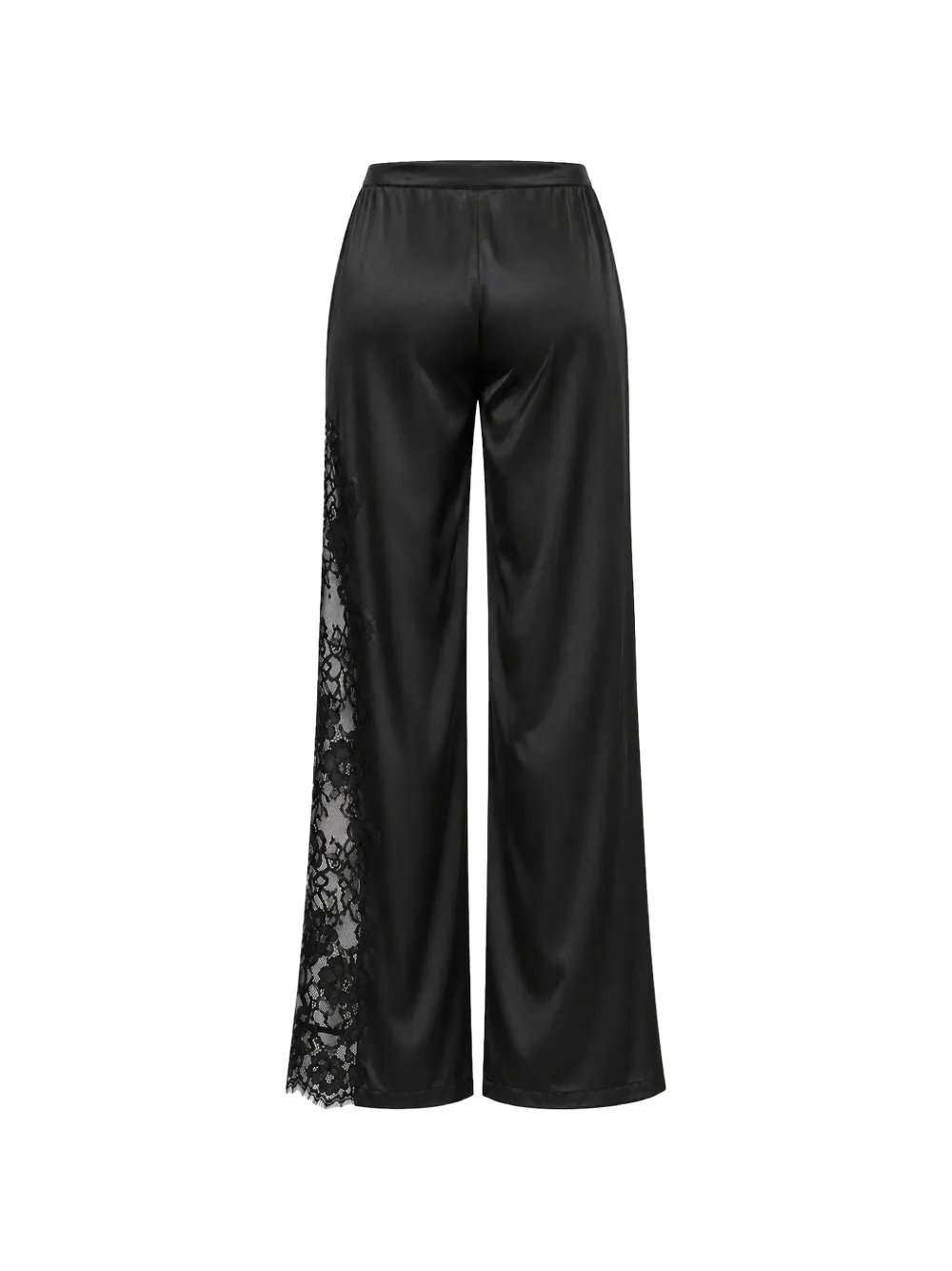 Fleur Du Mal Juliet satijnen broek met kanten afwerking Zwart