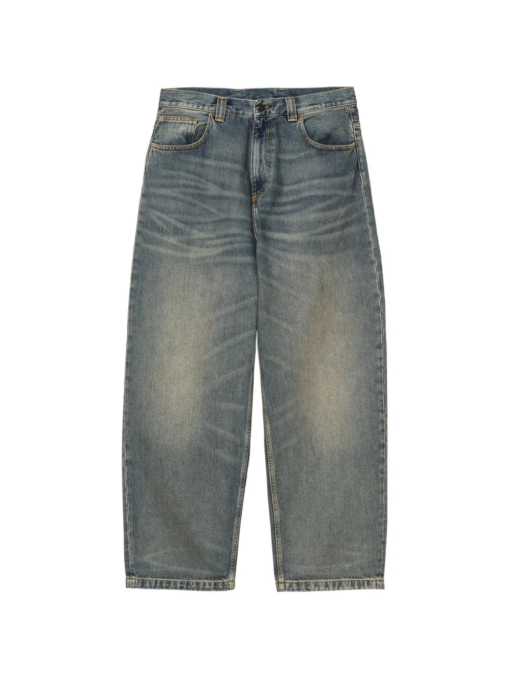 Carhartt WIP Brandon faded-effect whiskered jeans - Bleu