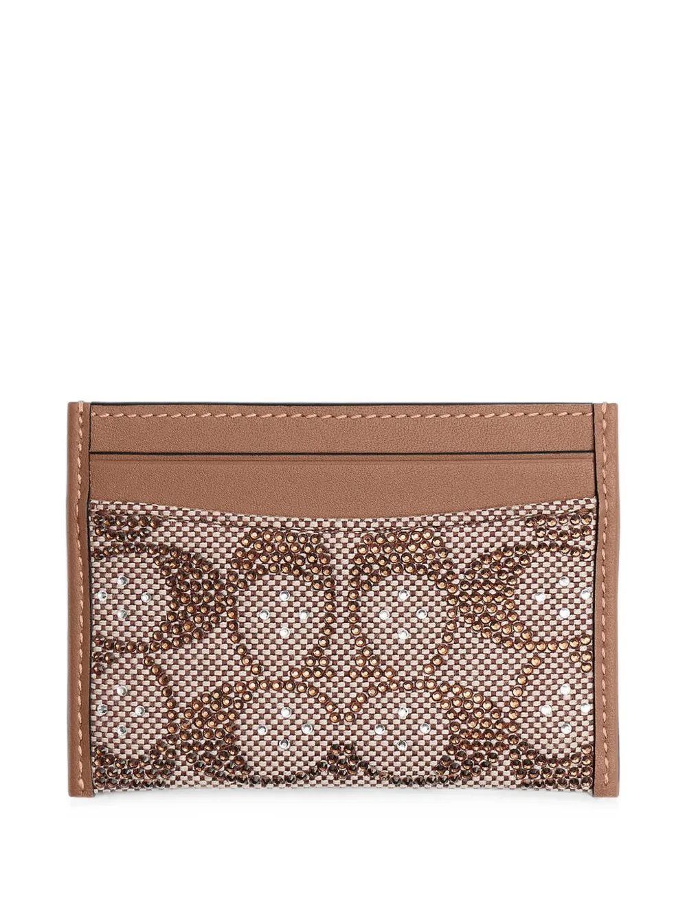 Coach Essential pasjeshouder met kristallen jacquard Beige