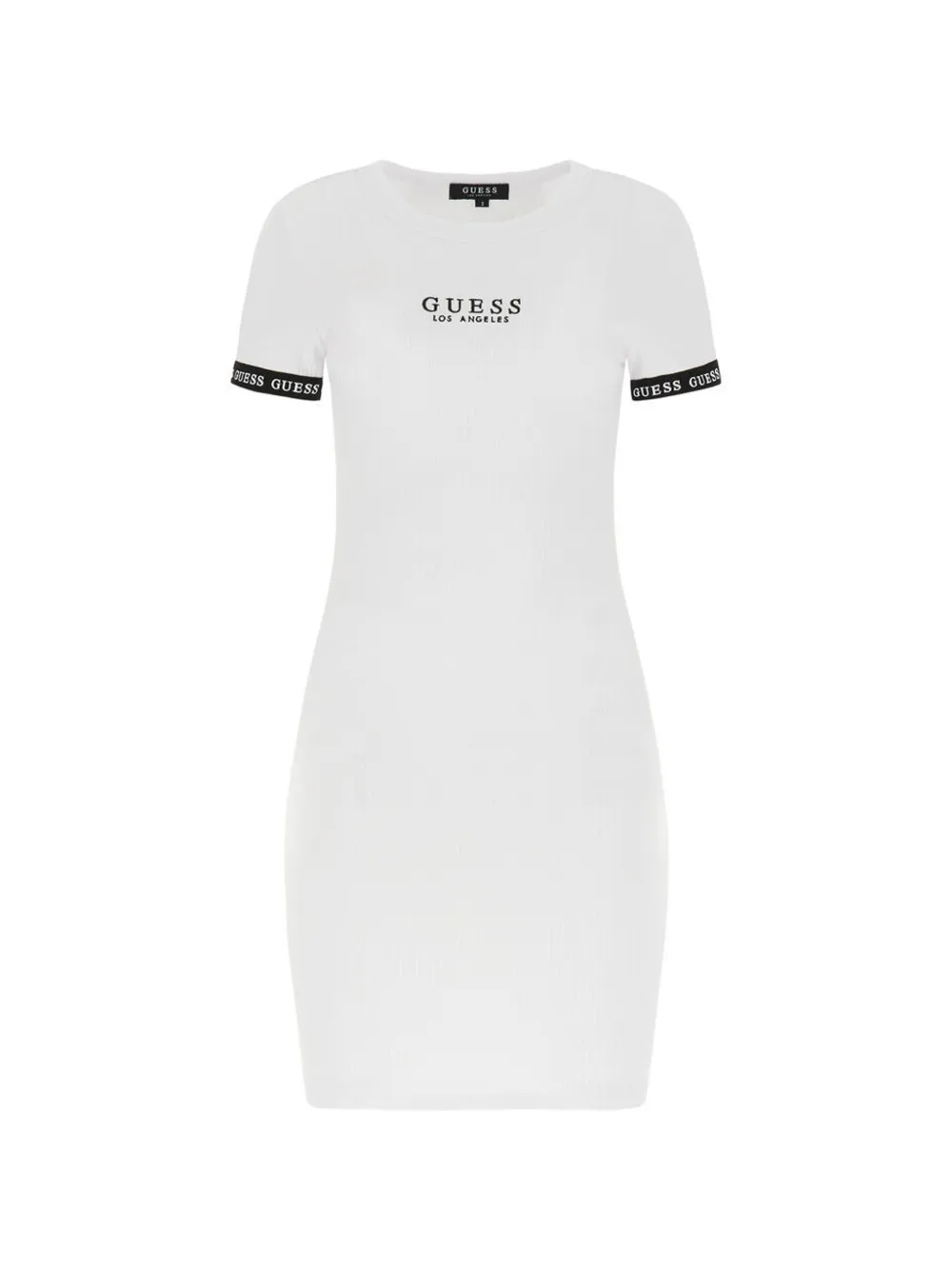 GUESS USA Electra logo-print ribbed midi dress - Weiß