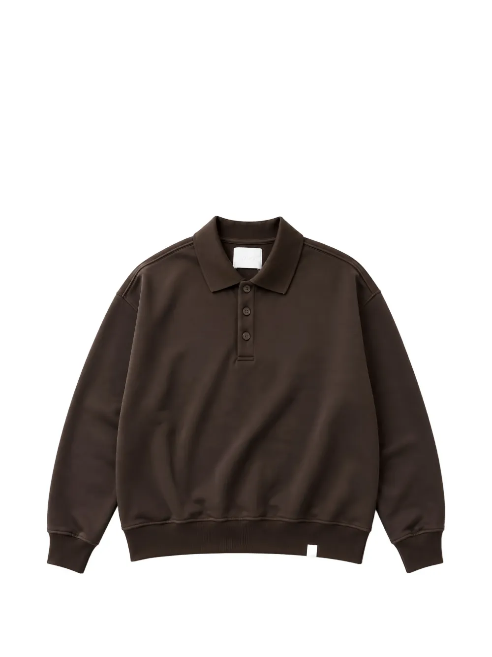 WOC button-fastening long-sleeve polo shirt